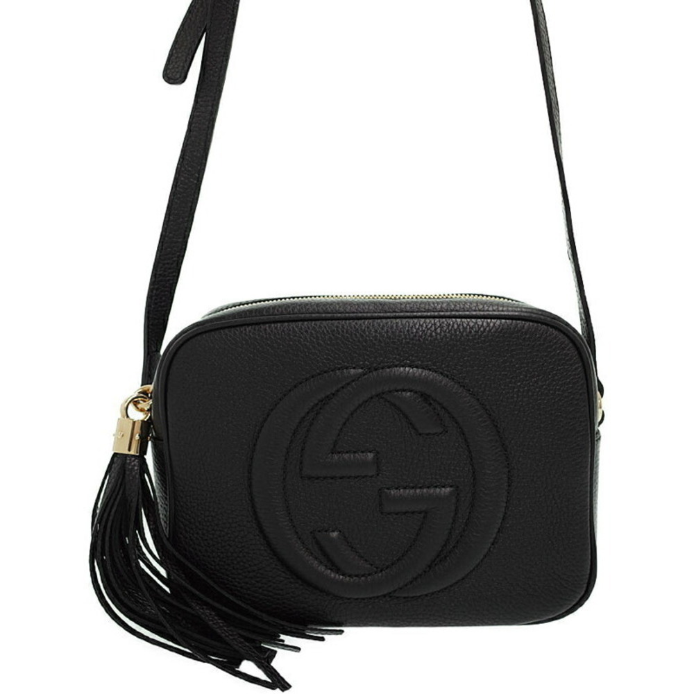 Gucci Soho Disco Pebbled Leather Interlocking GG Tassel Crossbody Bag
